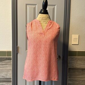 CHAUS NEW YORK * SLEEVELESS White x Red TOP in Small